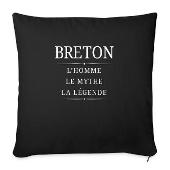 Breton Homme Mythe - Housse de coussin décorative 45 x 45 cm - noir - Devant