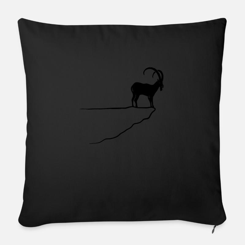 steinbock berge alpen allgäu bayern tirol alpstyle - Sofakissenbezug 45 x 45 cm - Schwarz