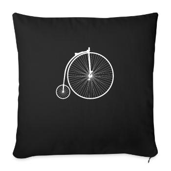 grand bi (motif blanc) - Housse de coussin décorative 45 x 45 cm - noir - Devant