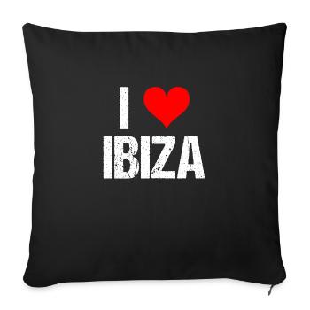 I love IBIZA gift - Sofa pillowcase 17,3'' x 17,3'' (45 x 45 cm) - black - Front