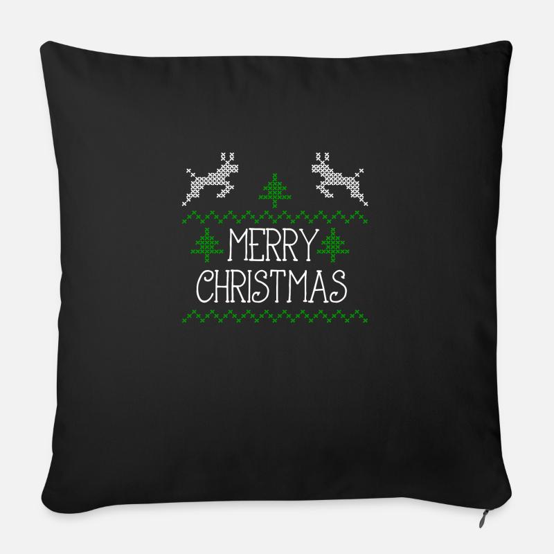 Merry Christmas design I - Sofakissenbezug 45 x 45 cm - Schwarz