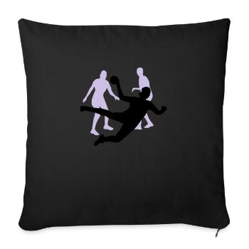 Handball women - Housse de coussin décorative 45 x 45 cm - noir - Devant