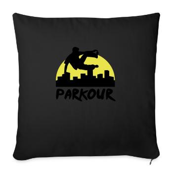 Free running in the city, parkour - Sofa pillowcase 17,3'' x 17,3'' (45 x 45 cm) - black - Front