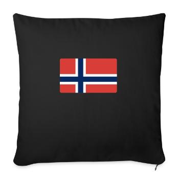 Norwegian Flag - Sofa pillowcase 17,3'' x 17,3'' (45 x 45 cm) - black - Front