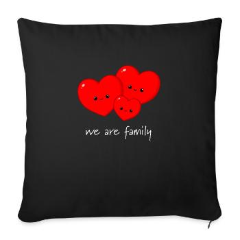 Hearts - family - Sofa pillowcase 17,3'' x 17,3'' (45 x 45 cm) - black - Front