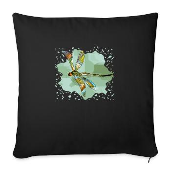 Libellule - Housse de coussin décorative 45 x 45 cm - noir - Devant