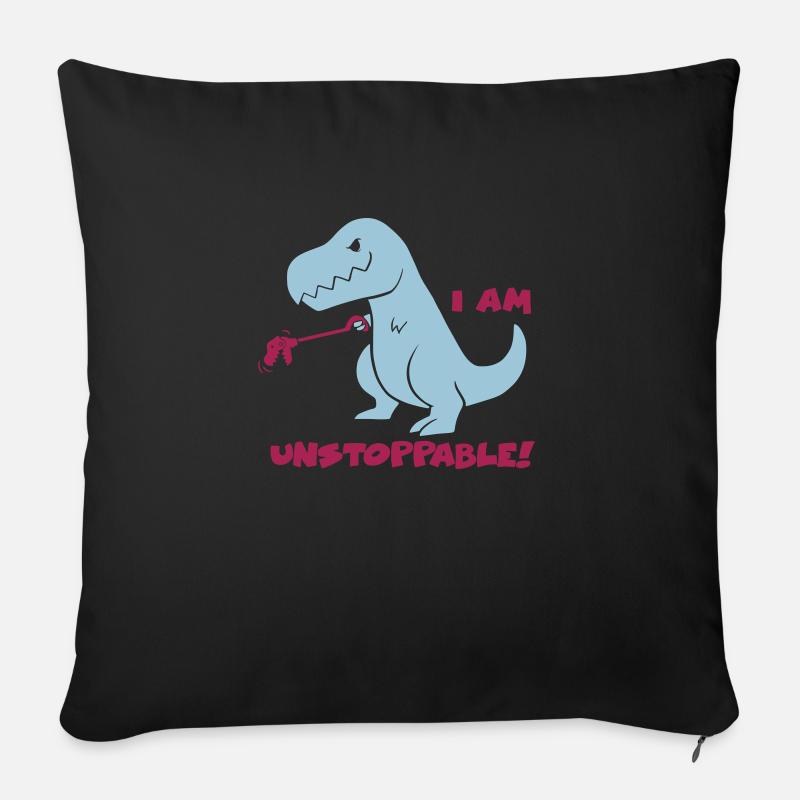 T-REX - I AM UNSTOPPABLE! (Blue) - Sofakissenbezug 45 x 45 cm - Schwarz