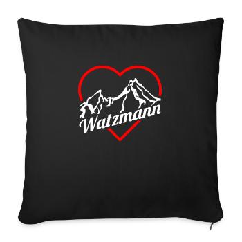 Watzmann HEART by The Manzanita´s - Sofakissenbezug 45 x 45 cm - Schwarz - Vorne