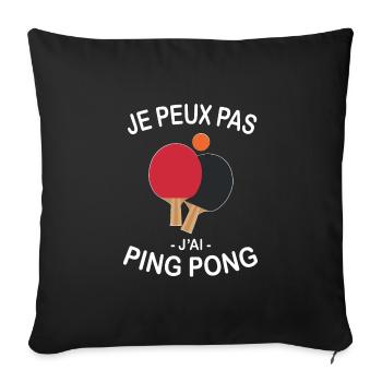 Je Peux Pas J'ai Ping Pong - Housse de coussin décorative 45 x 45 cm - noir - Devant