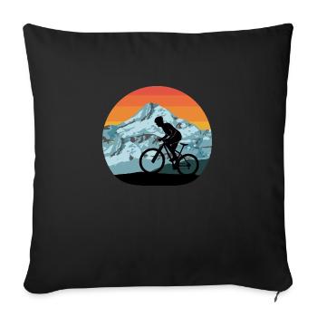 Mountain bike riding mountains mountains vintage - Sofa pillowcase 17,3'' x 17,3'' (45 x 45 cm) - black - Front