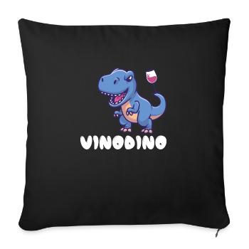 Vinodino Wein Geschenk Vinosaurier Party Alkohol - Sofakissenbezug 45 x 45 cm - Schwarz - Vorne