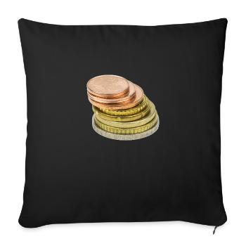 euro cent - Housse de coussin décorative 45 x 45 cm - noir - Devant