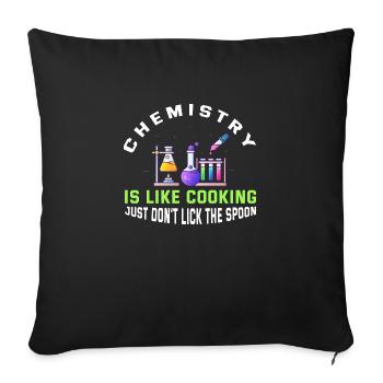 La chimie, c’est comme la cuisine - Housse de coussin décorative 45 x 45 cm - noir - Devant