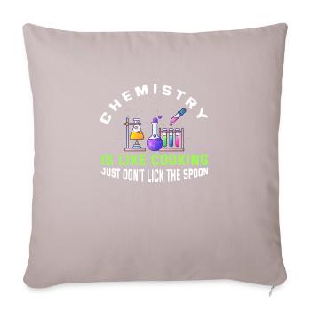 La chimie, c’est comme la cuisine - Housse de coussin décorative 45 x 45 cm - taupe clair - Devant