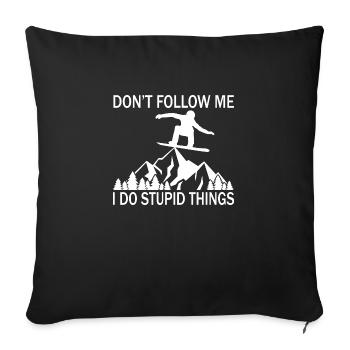 Ski Snowboard Snowboarder - Sofa pillowcase 17,3'' x 17,3'' (45 x 45 cm) - black - Front