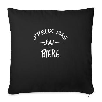 Je peux pas j'ai Bière - Housse de coussin décorative 45 x 45 cm - noir - Devant
