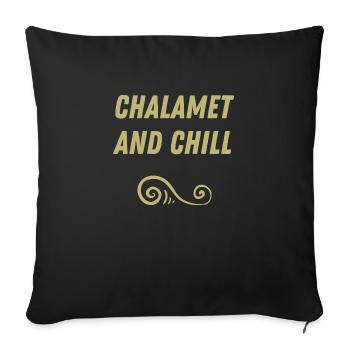 "Chalamet and Chill" Golden Bow, Stylish Design - Sofa pillowcase 17,3'' x 17,3'' (45 x 45 cm) - black - Front