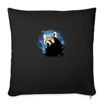 Red panda, graffiti, painting,panda bear,blue,brown - Sofa pillowcase 17,3'' x 17,3'' (45 x 45 cm) - black - Front