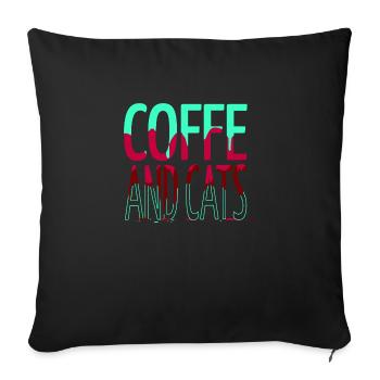 gift business cat tshirts coffee cup aww - Sofa pillowcase 17,3'' x 17,3'' (45 x 45 cm) - black - Front