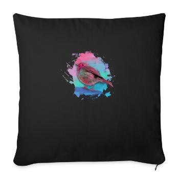 robin,bird,colorful,watercolor,painting - Sofa pillowcase 17,3'' x 17,3'' (45 x 45 cm) - black - Front