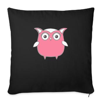 Owl, Comic, nerd, pink, geek, beauty, girly - Sofa pillowcase 17,3'' x 17,3'' (45 x 45 cm) - black - Front