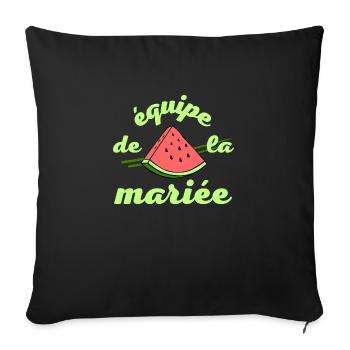 EVJF pastèque été équipe de la mariée - Housse de coussin décorative 45 x 45 cm - noir - Devant