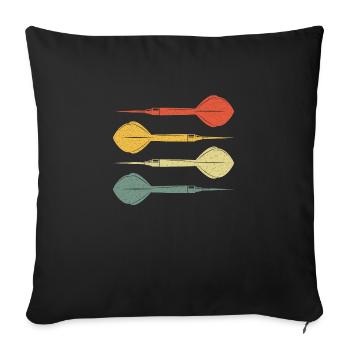 Fléchettes Dart vintage rétro - Housse de coussin décorative 45 x 45 cm - noir - Devant