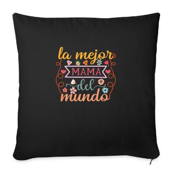 La Mejor mamá Del Mundo Regalo día de la Madre - Housse de coussin décorative 45 x 45 cm - noir - Devant