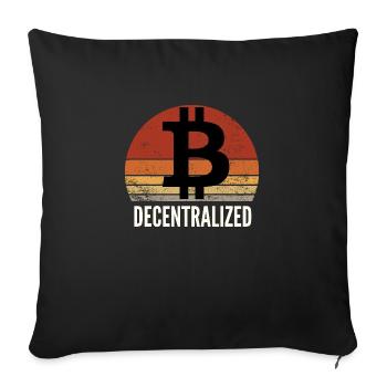 Bitcoin BTC Decentralized crypto Vintage Sunset - Housse de coussin décorative 45 x 45 cm - noir - Devant