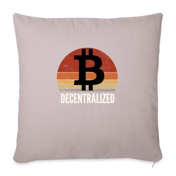 Bitcoin BTC Dezentrale Krypto Vintage Sonnenuntergang - Sofakissenbezug 45 x 45 cm - helles Taupe - Vorne