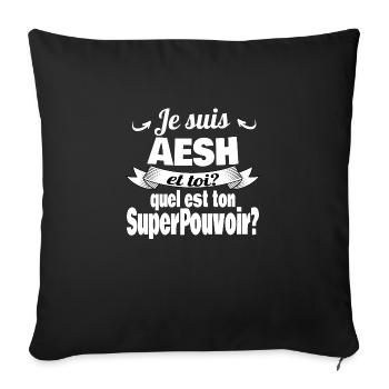je suis aesh - Housse de coussin décorative 45 x 45 cm - noir - Devant