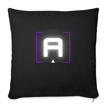 Letter "A" - Sofa pillowcase 17,3'' x 17,3'' (45 x 45 cm) - black - Front