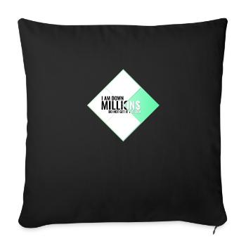 I Am Down Millions - Tile Shapes White & Turquoise - Sofa pillowcase 17,3'' x 17,3'' (45 x 45 cm) - black - Front