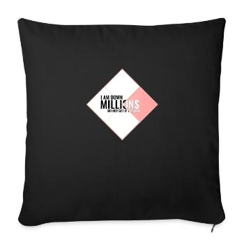 I Am Down Millions - Tile Shapes White and Pink - Sofa pillowcase 17,3'' x 17,3'' (45 x 45 cm) - black - Front