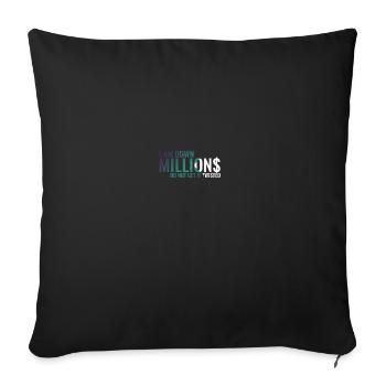 I Am Down Millions Logo - Sofa pillowcase 17,3'' x 17,3'' (45 x 45 cm) - black - Front