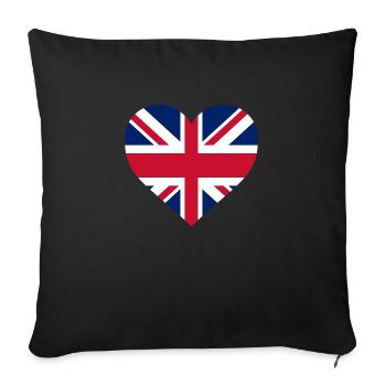 Great Britain Heart - Sofa pillowcase 17,3'' x 17,3'' (45 x 45 cm) - black - Front