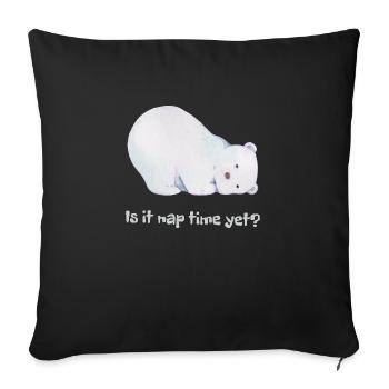 Il est encore temps de faire la sieste? Mignon ours de glace endormi - Housse de coussin décorative 45 x 45 cm - noir - Devant