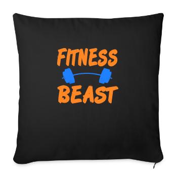 Fitness Beast Awesome Retro Fitness Trainer - Sofa pillowcase 17,3'' x 17,3'' (45 x 45 cm) - black - Front