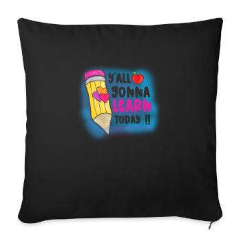 Enseignants Enseignants École Enseignants Personnel enseignant - Housse de coussin décorative 45 x 45 cm - noir - Devant