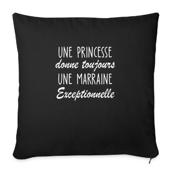 princesse - marraine exceptionnelle - Housse de coussin décorative 45 x 45 cm - noir - Devant
