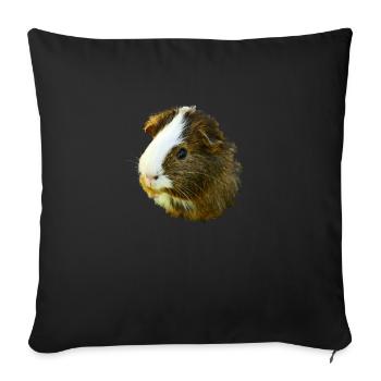 Cochon d’Inde Animal mignon Rongeur Cochon animal Cochon - Housse de coussin décorative 45 x 45 cm - noir - Devant
