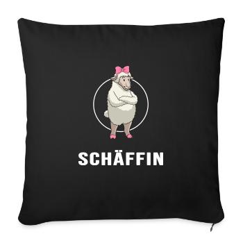 Chefin (Schäffin) Teamleiterin Boss Führungskraft - Sofakissenbezug 45 x 45 cm - Schwarz - Vorne