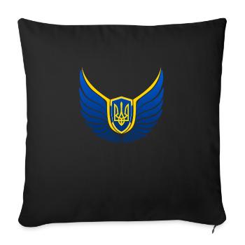Ukraine flügel Ruhm Ehre Sieg - Sofakissenbezug 45 x 45 cm - Schwarz - Vorne