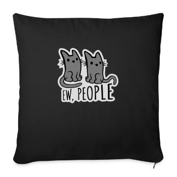 Pets Cats ew people - Sofa pillowcase 17,3'' x 17,3'' (45 x 45 cm) - black - Front