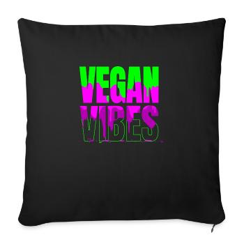 véganisme légume légume pro dictons végétaliens - Housse de coussin décorative 45 x 45 cm - noir - Devant