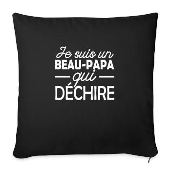 beau-papa qui déchire / humour beau-papa - Housse de coussin décorative 45 x 45 cm - noir - Devant