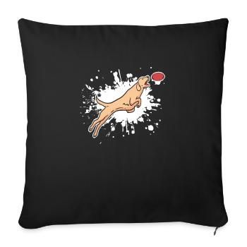 Cool Retro Dog Catching Training Designs T-Shirt - Sofa pillowcase 17,3'' x 17,3'' (45 x 45 cm) - black - Front