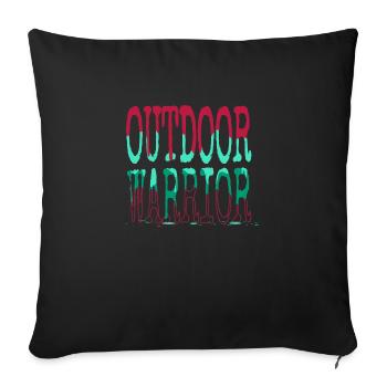 Bear Happy Camping est dans des tentes Meilleur mobil-home - Housse de coussin décorative 45 x 45 cm - noir - Devant