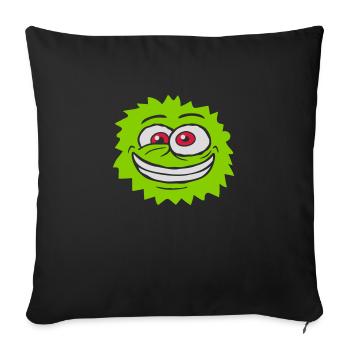Hairy monster crazy face - Sofa pillowcase 17,3'' x 17,3'' (45 x 45 cm) - black - Front