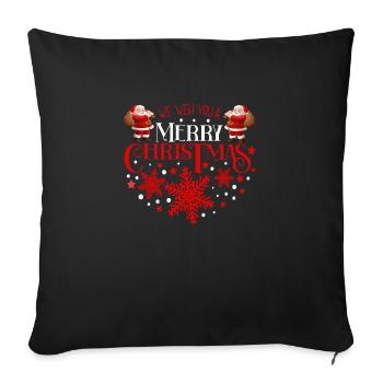 We wish you a Merry Christmas Santa - Sofa pillowcase 17,3'' x 17,3'' (45 x 45 cm) - black - Front